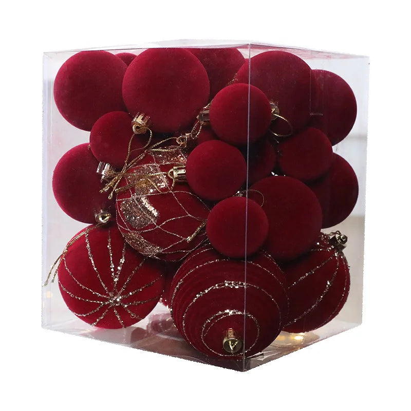 Bolas para árvore de Natal em veludo