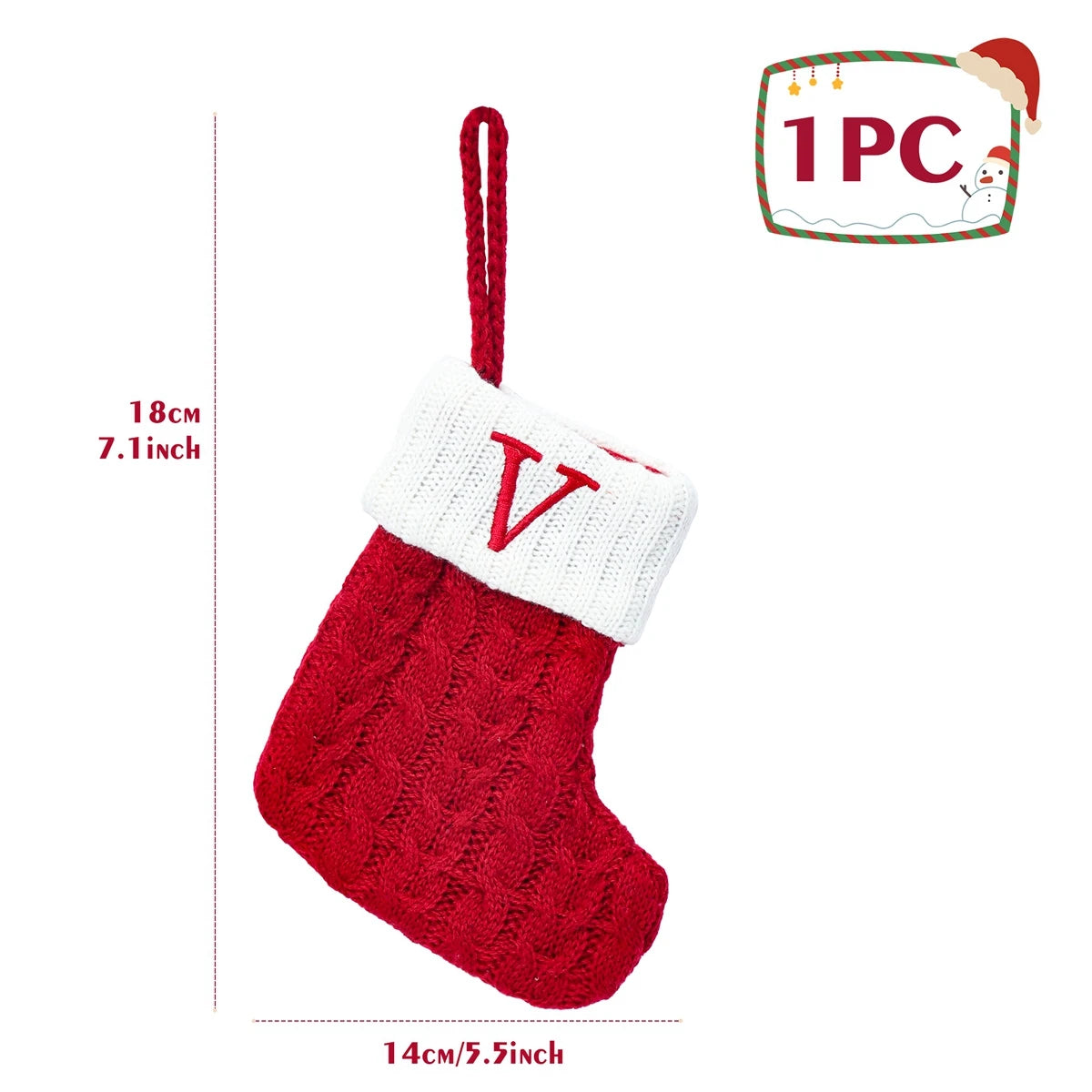 Meias de Natal em tricô com letra