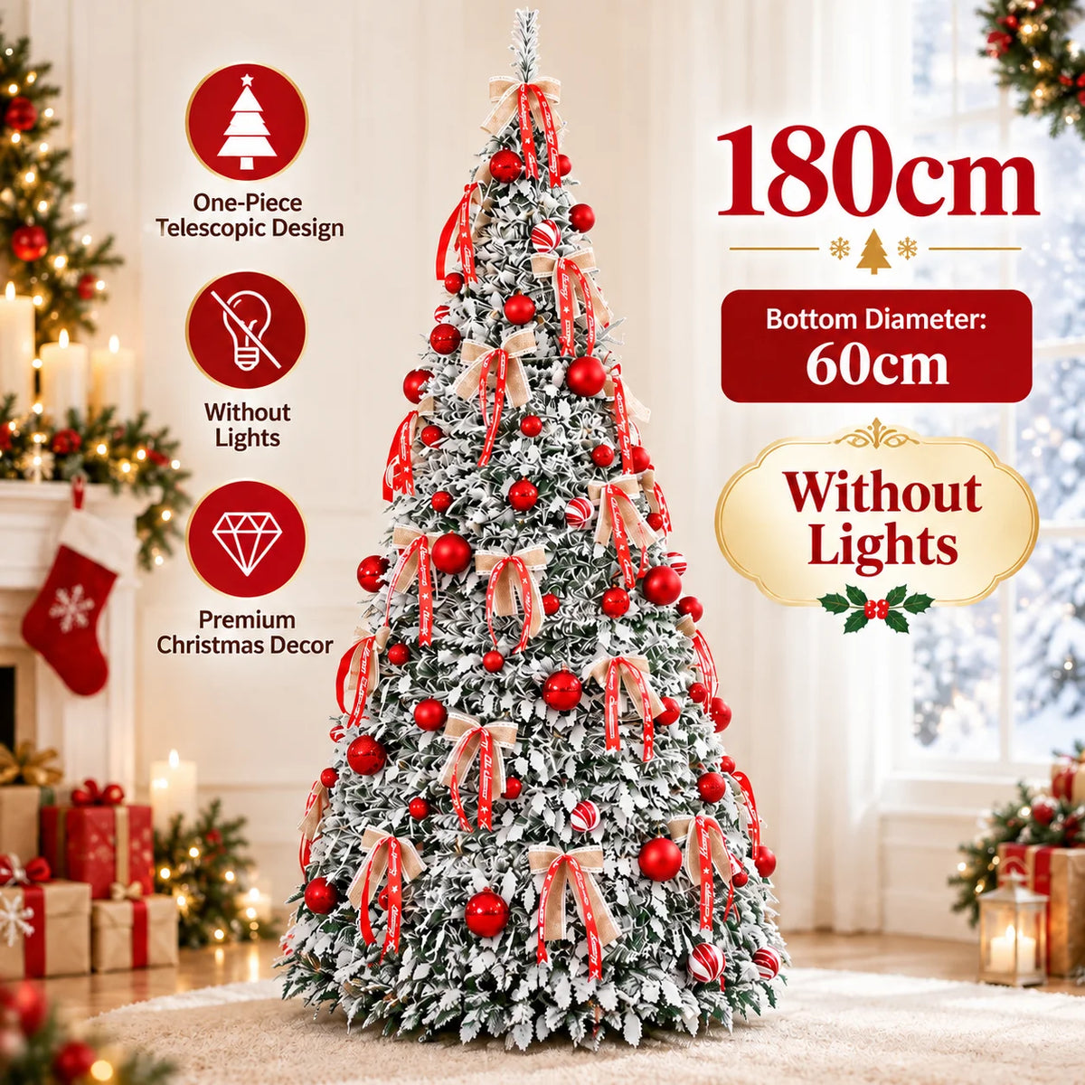 Árvore de Natal dobrável com acessórios
