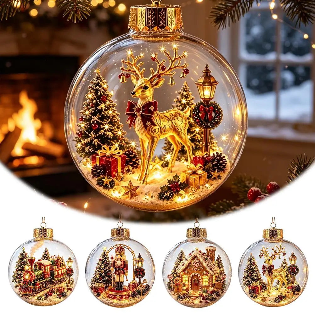 Decorações de Natal com luzes em plástico