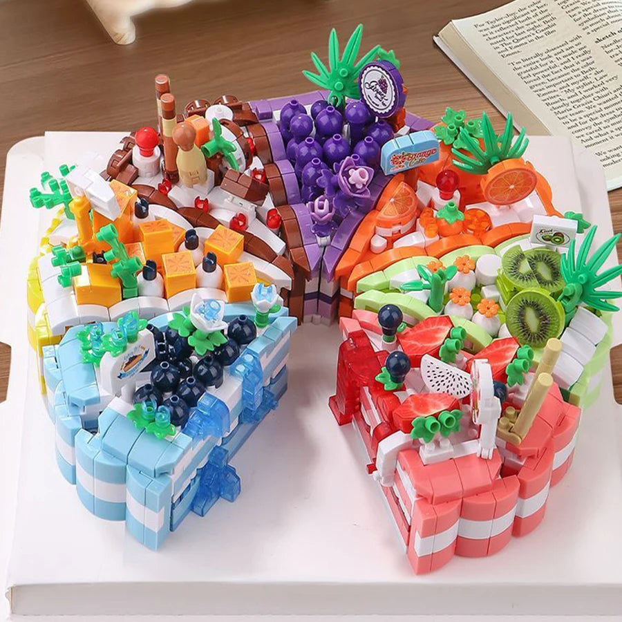 Bolo de construção com frutas