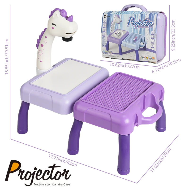 Mesa projetor de desenho para crianças