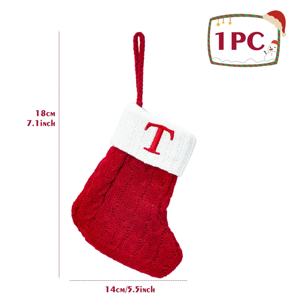 Meias de Natal em tricô com letra