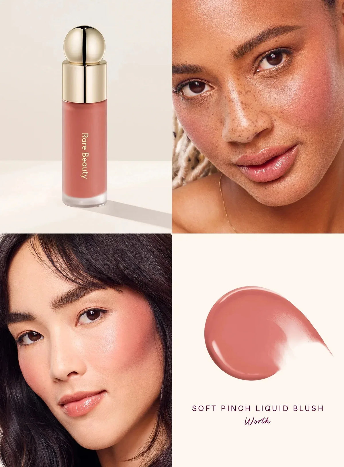Conjunto  Blush Líquido e Iluminador Líquido Rare Beauty