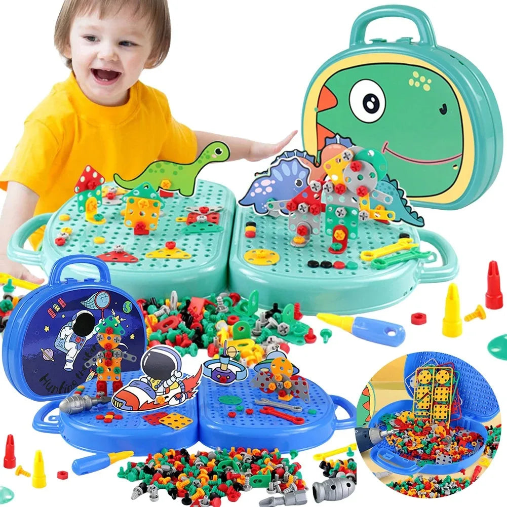 Caixa de Brinquedos Mágica Montessori com Broca
