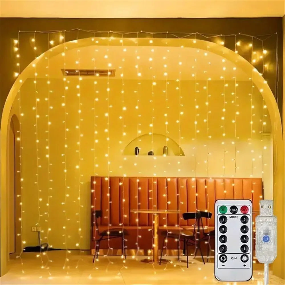 Luzes de cortina Led com controlo remoto
